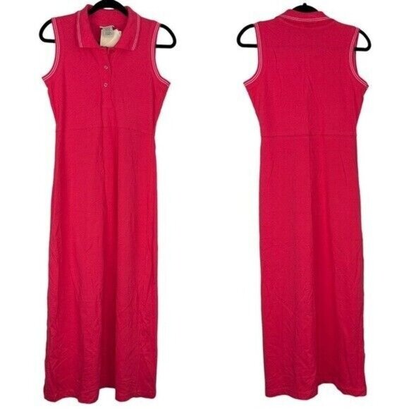 kmart y2k vintage EXPRESSIONS Pink Maxi Polo Dress Women’s Size Small - Picture 11 of 11